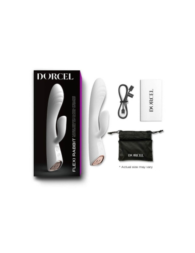 Dorcel Flexi Rabbit -  гибкий вибратор-кролик с нагревом, 21,2 см (белый)
